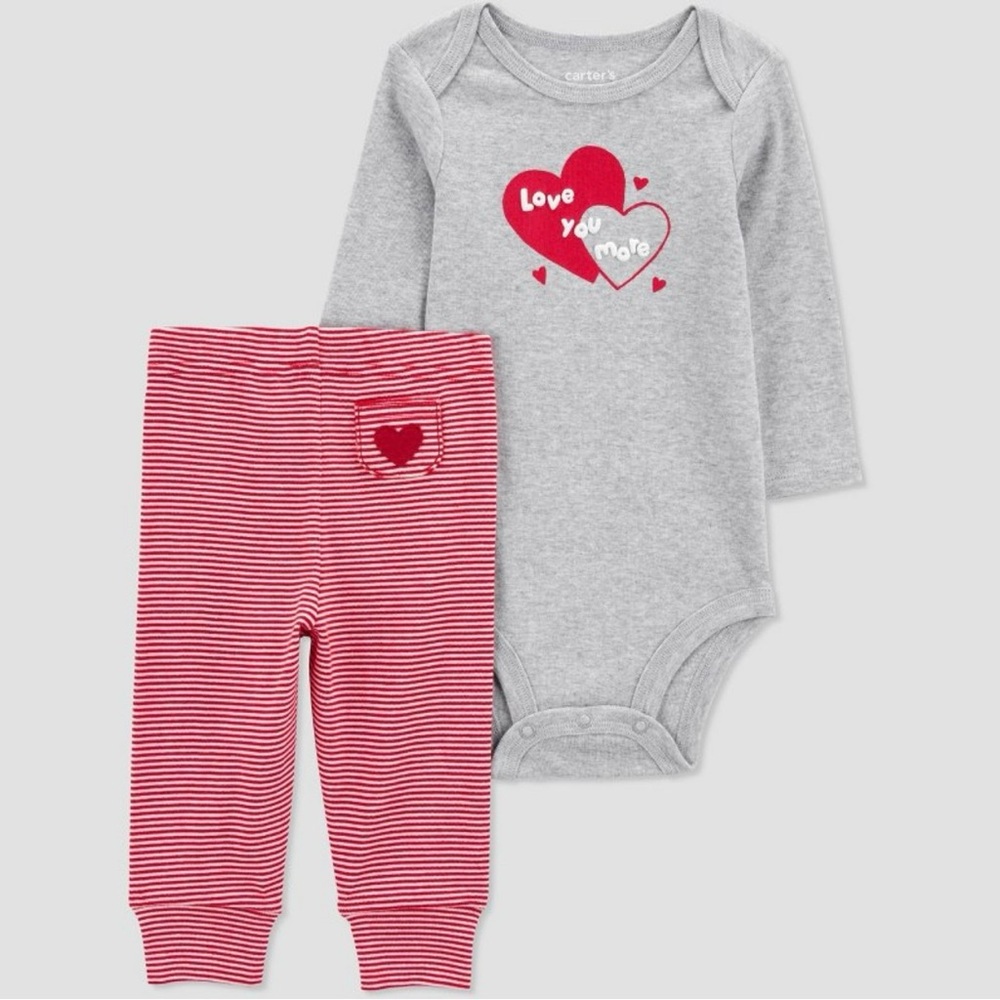 Carter's Baby 2pc Striped Love You More Top & Bottom Set